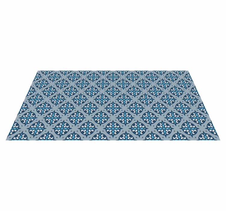 Blue and gray classic style tile carpet - TenStickers