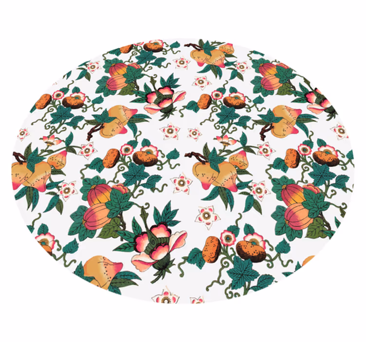 Floral vinyl rug botanical flower pattern - TenStickers