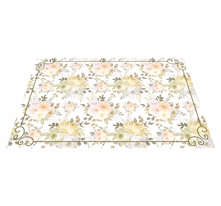 Botanical Grace floral vinyl rug - TenStickers