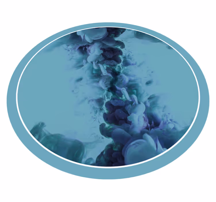 Fluid Teal Waves bathroom vinyl rug - TenStickers