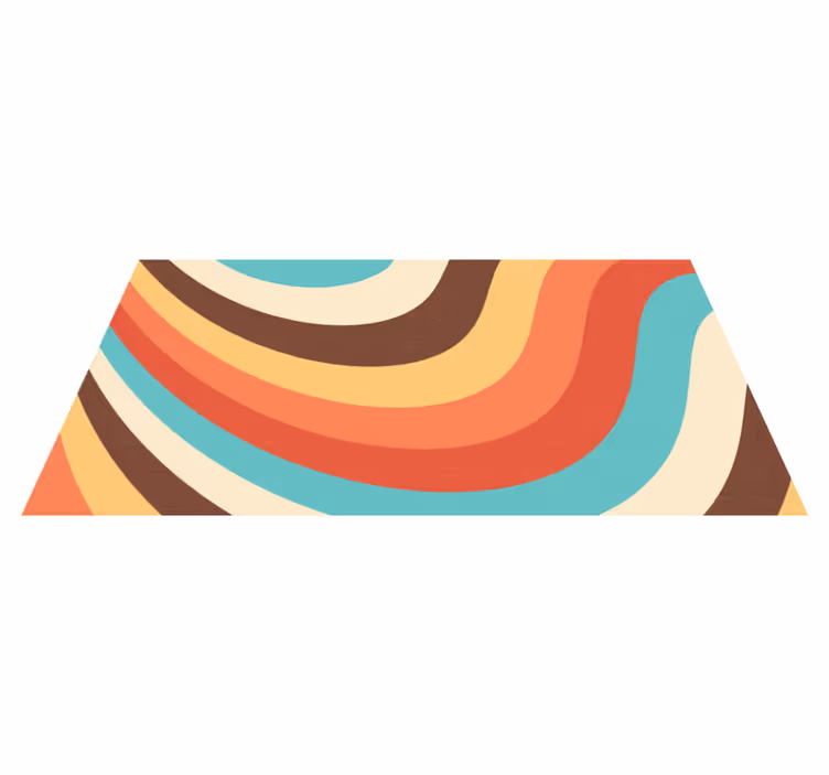 Retro Wave Pattern modern vinyl rug - TenStickers