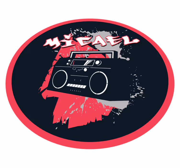 Retro Boombox Theme custom vinyl rug - TenStickers