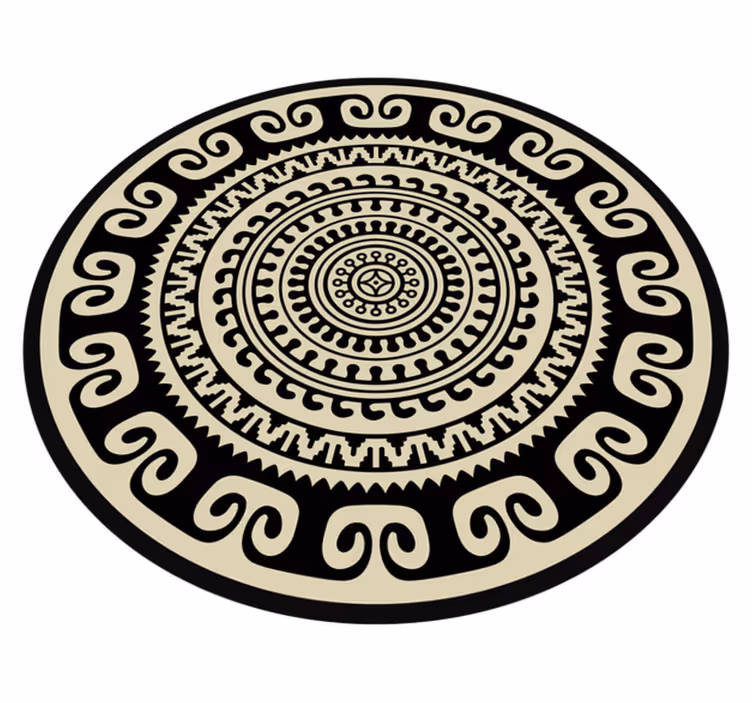 Classic circular pattern mandala vinyl rug - TenStickers