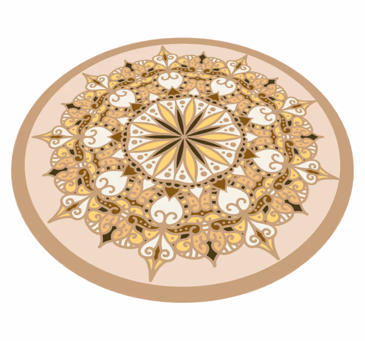 Circle beige mandala  texture carpet - TenStickers