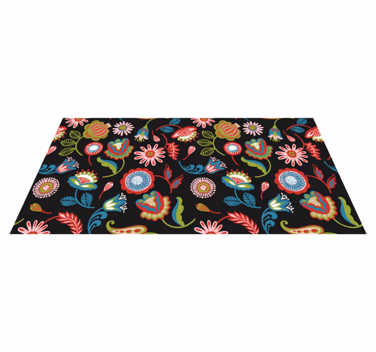 Colorful Botanical Inspiration floral vinyl rug - TenStickers
