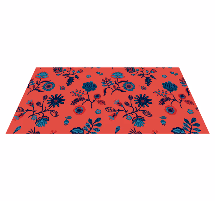 Vibrant floral print floral vinyl rug - TenStickers