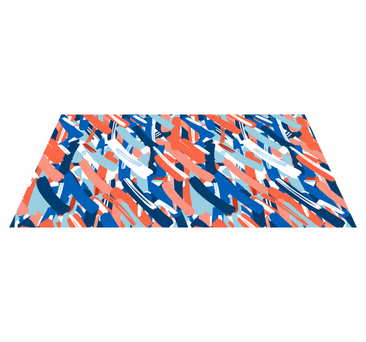 Modern vinyl rug in vibrant brushstroke design - TenStickers