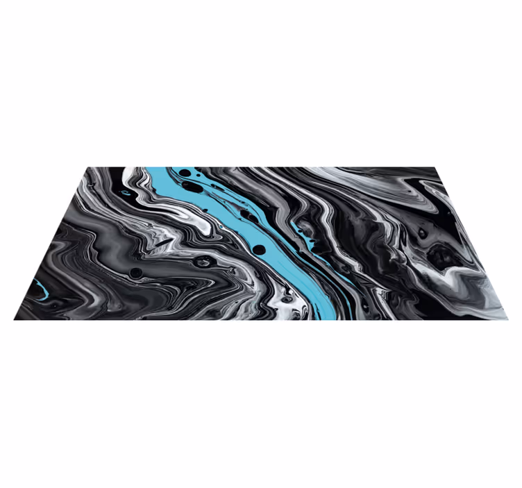 Black marble effect painting modern rug - TenStickers