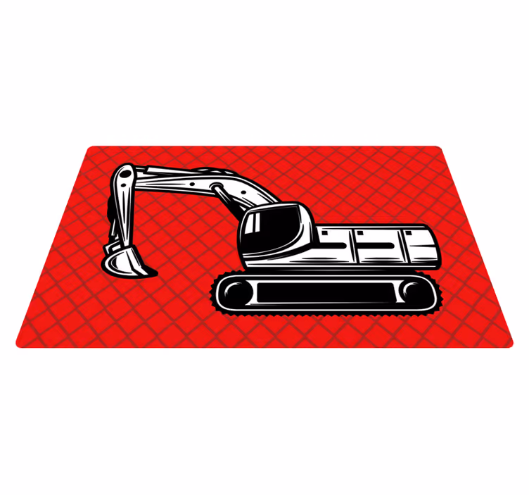 Excavator Art kids vinyl rug - TenStickers