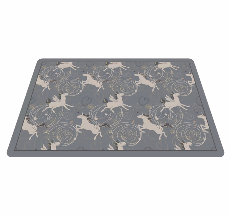 Whimsical Unicorns Design kids vinyl rug - TenStickers