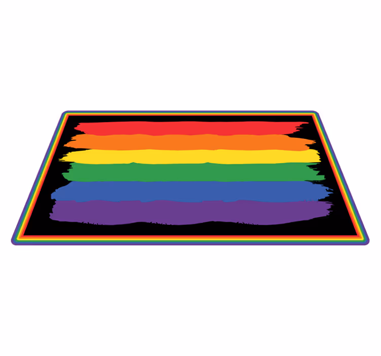 Colorful Rainbow Stripes striped vinyl rug - TenStickers