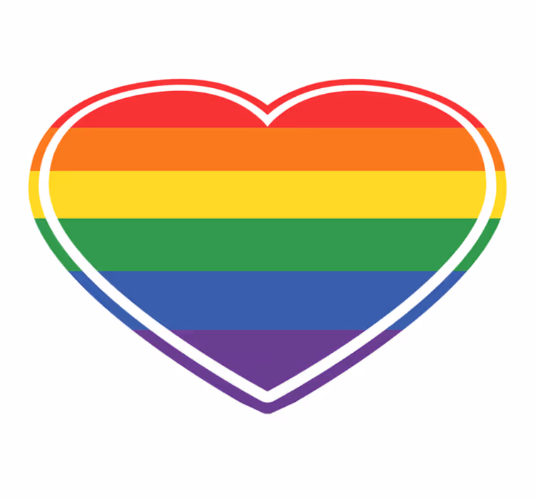 Gay pride flat in heart shape bedroom rug - TenStickers