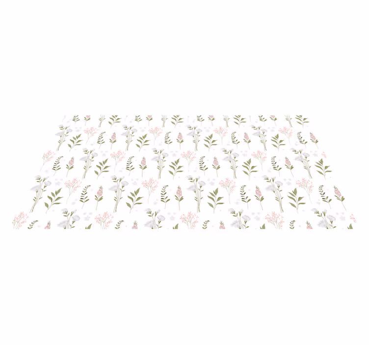 Patterned Aesthetic floral vinyl rug - TenStickers