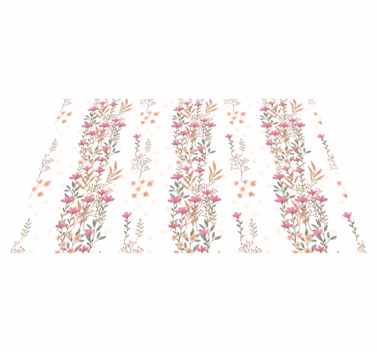 Floral vinyl rug with flower design - TenStickers