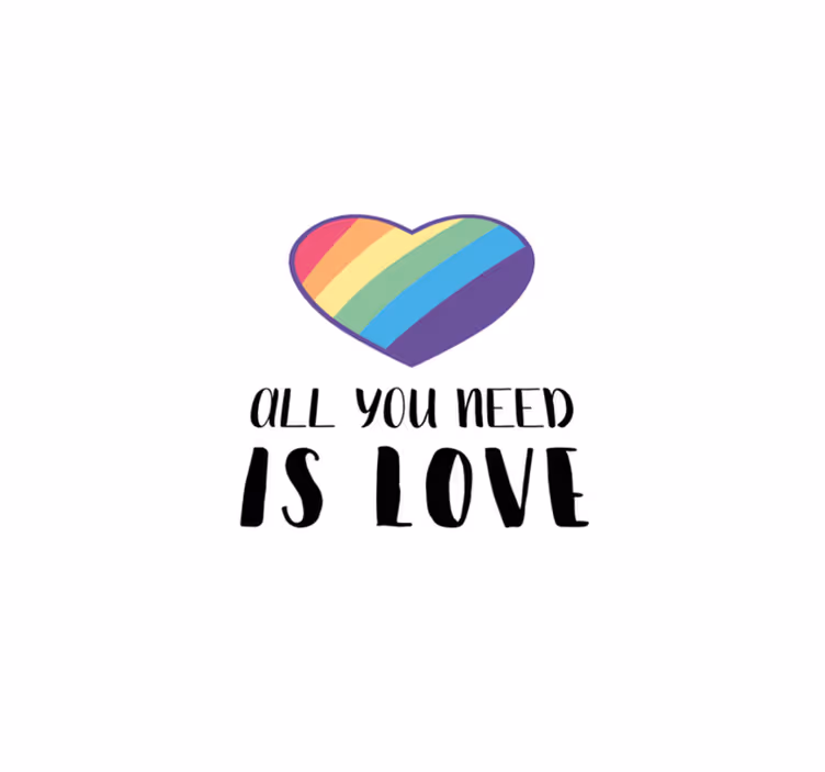 Colorful Heart Message custom rug - TenStickers