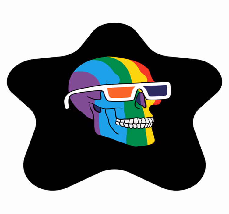 Colorful Skull Shades mosaic vinyl rug - TenStickers