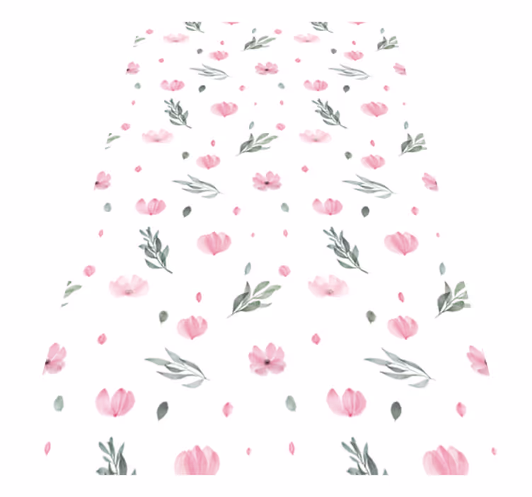 Enchanting Flower Illustrations floral vinyl rug - TenStickers