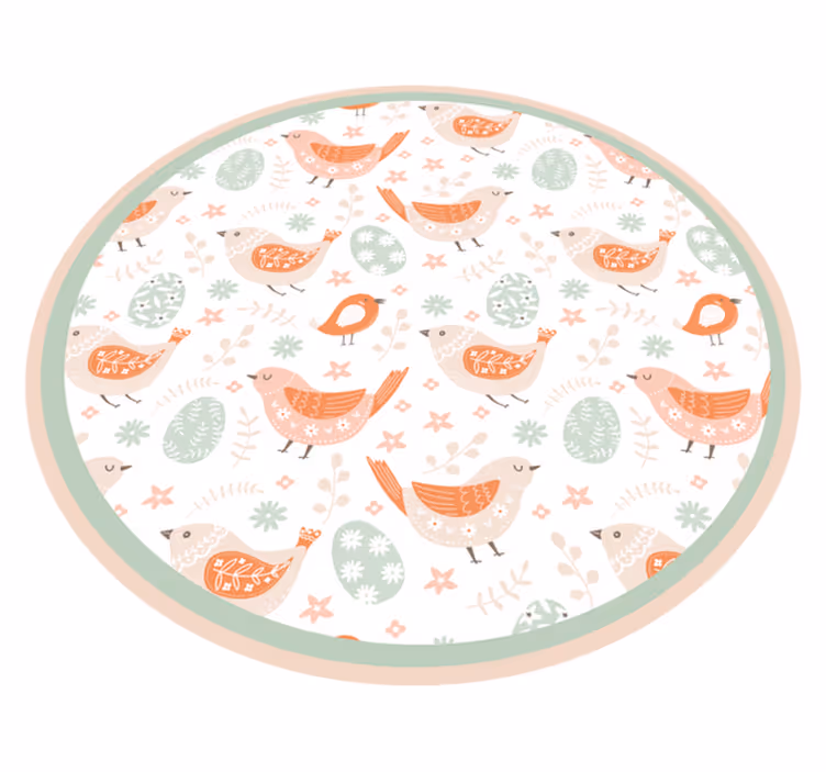 Delightful Bird Motifs nature vinyl rug - TenStickers