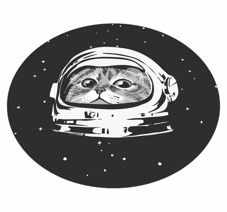 Space Cat Adventure kids vinyl rug - TenStickers