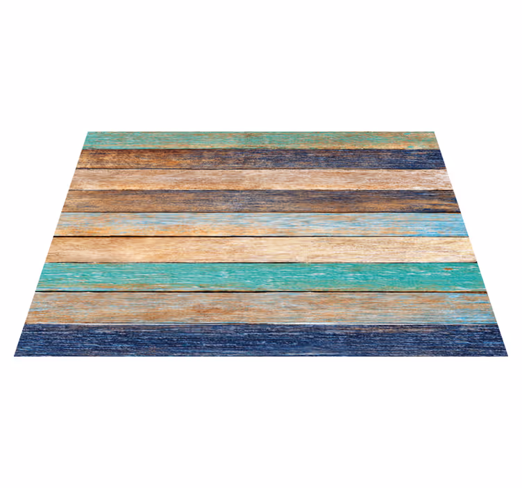 Wood effect vinyl rug multi-tone wood planks - TenStickers