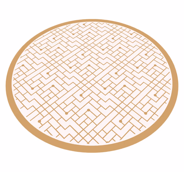 Stylish golden element geometric vinyl rug - TenStickers