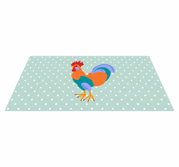 Colorful realistic rooster animal rug - TenStickers