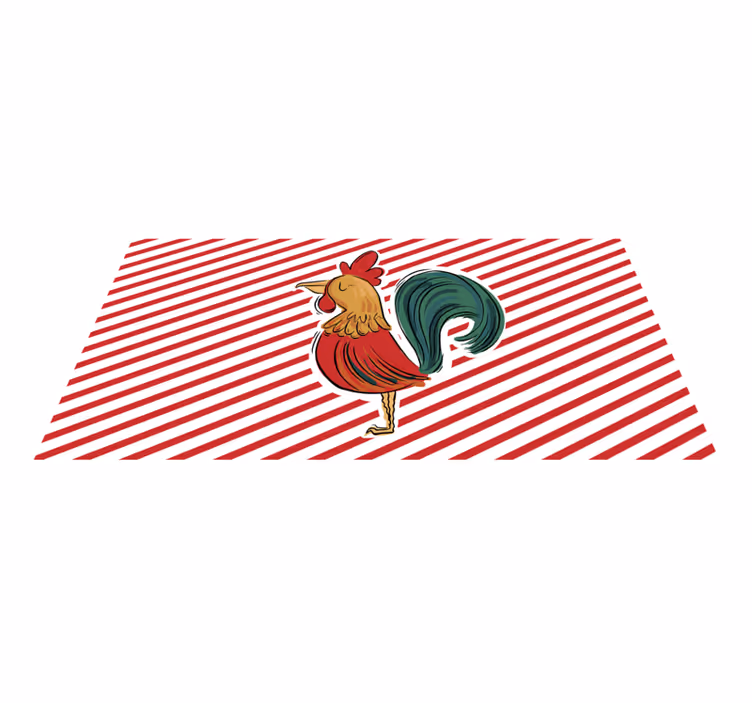 Colorful Rooster Artwork animal vinyl rug - TenStickers