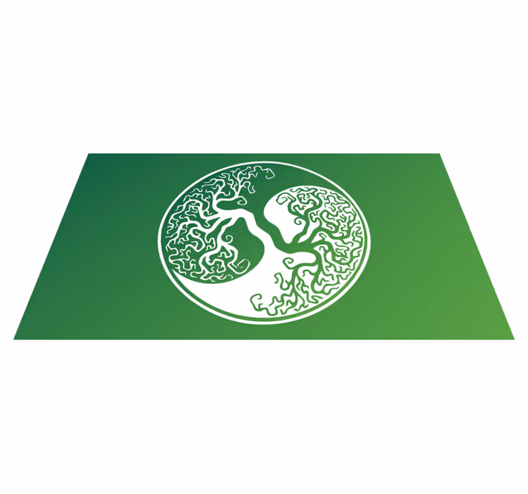 Tree Silhouette Circle nature vinyl rug - TenStickers