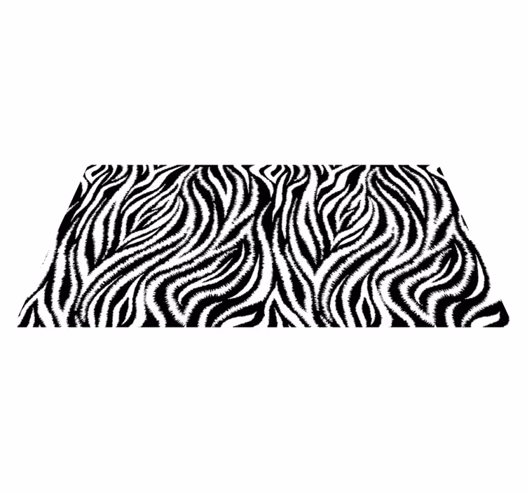 Zebra Stripe Motif animal print vinyl rug - TenStickers