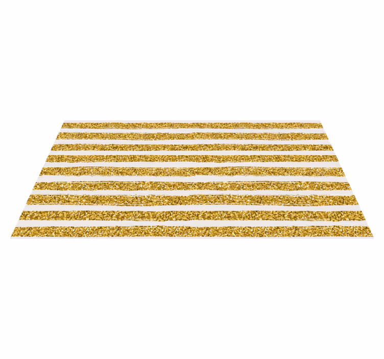 Golden Glitter striped vinyl rug - TenStickers