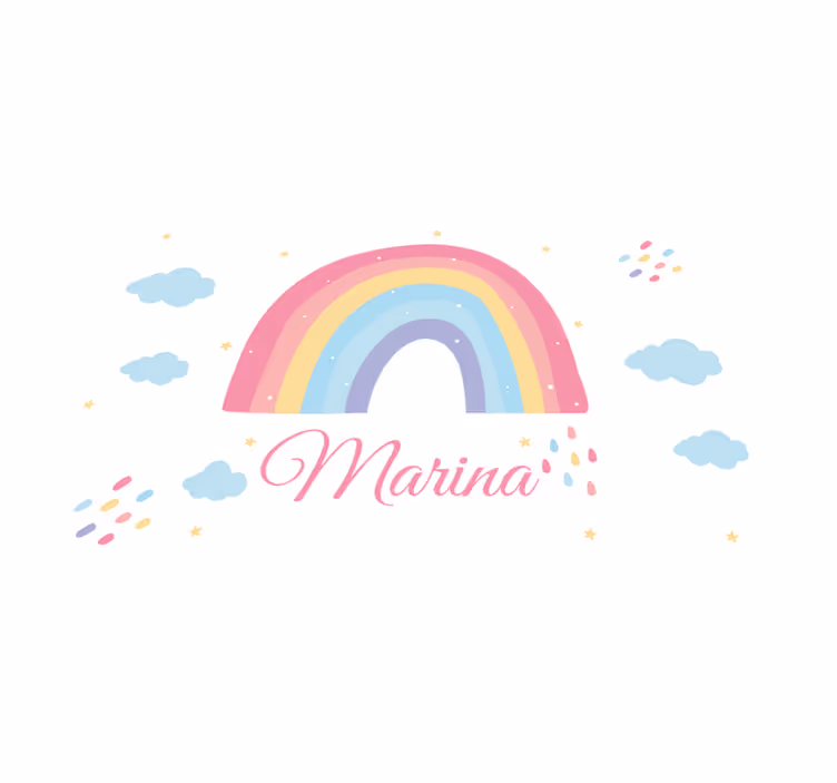 Personalised colorful rainbow custom vinyl rug - TenStickers