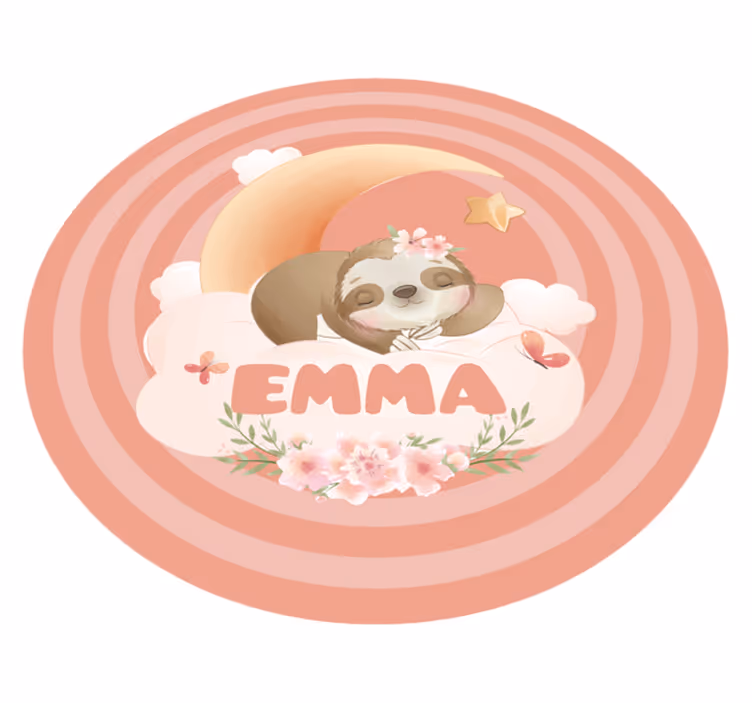 Cute Sloth Design custom vinyl rug - TenStickers