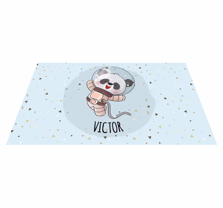 Cute panda for boy with name baby play mat - TenStickers