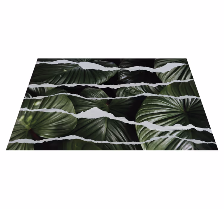 Leaf background with ripped paper bedroom rug - TenStickers