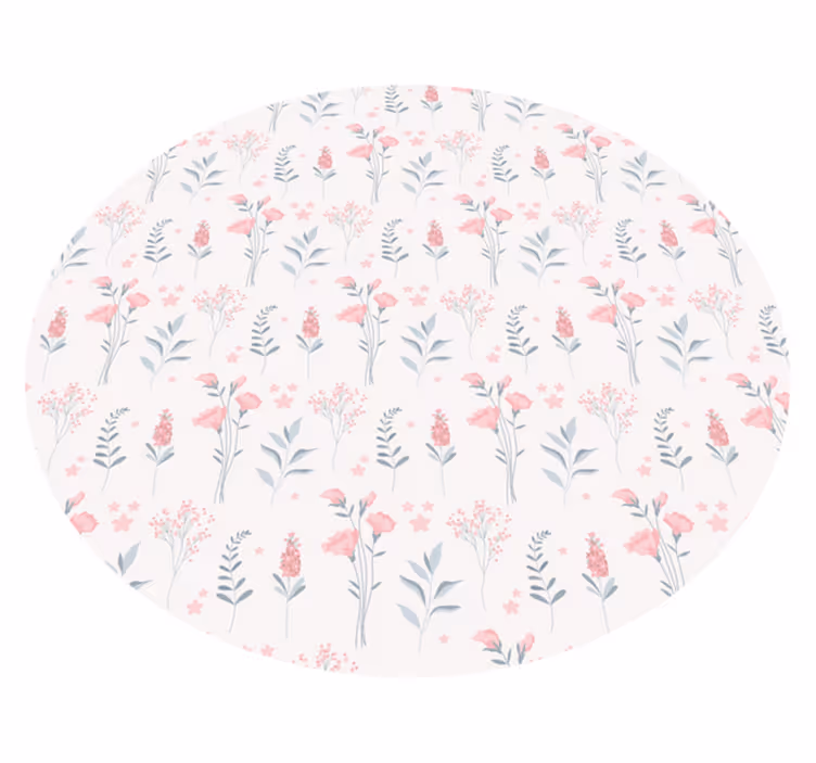 Floral vinyl rug in vibrant floral patterns - TenStickers
