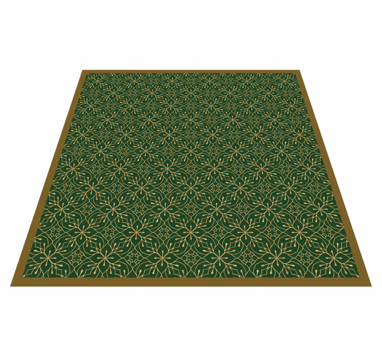Elegant green and gold pattern vintage rug - TenStickers