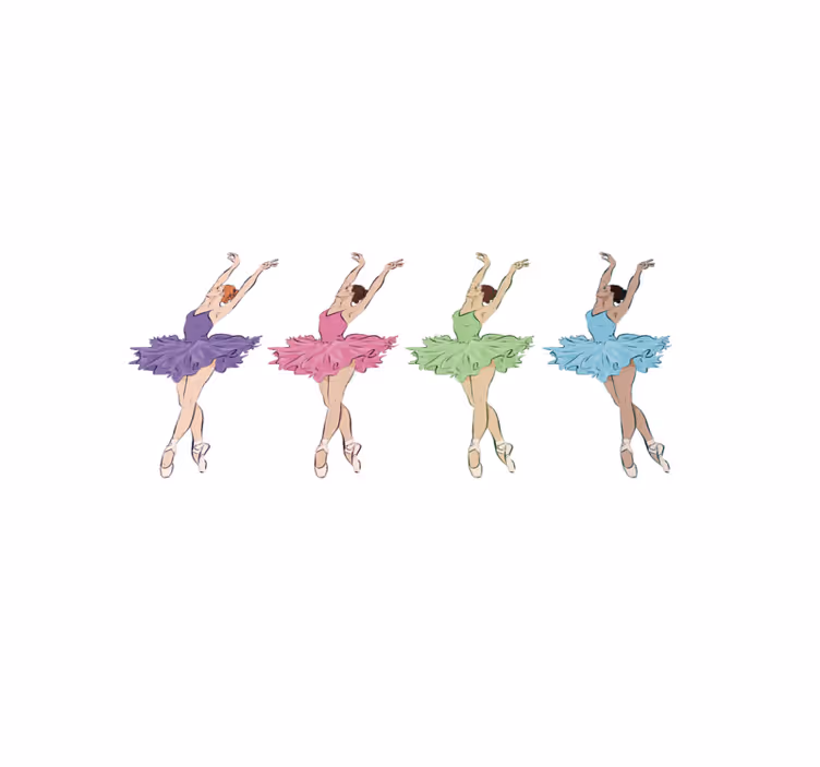 Ballet Dancers Set kids vinyl rug - TenStickers