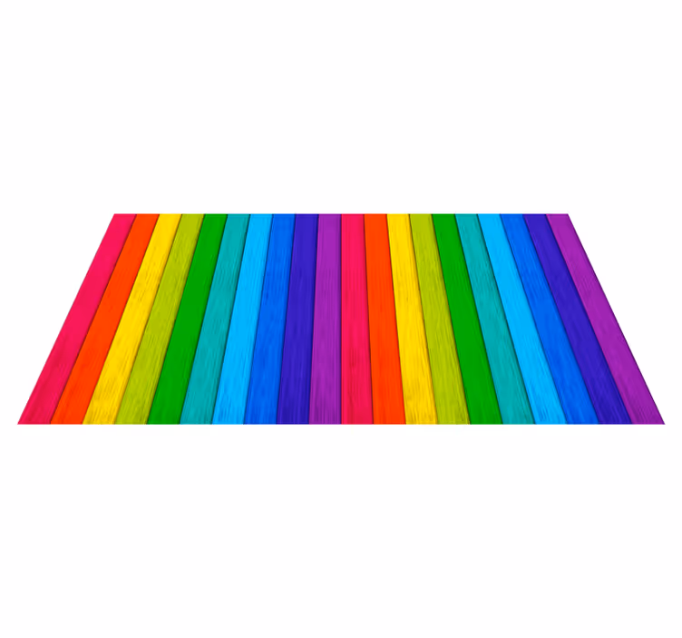 Realistic Rainbow Wooden teen vinyl rug - TenStickers