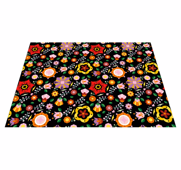 Bright Botanical Illustration floral vinyl rug - TenStickers