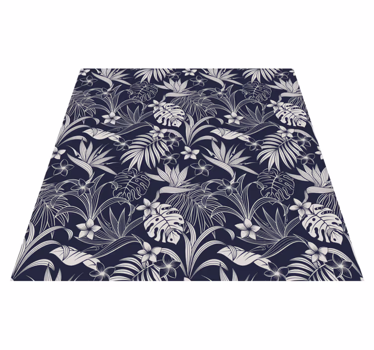 Tropical Floral Pattern nature vinyl rug - TenStickers