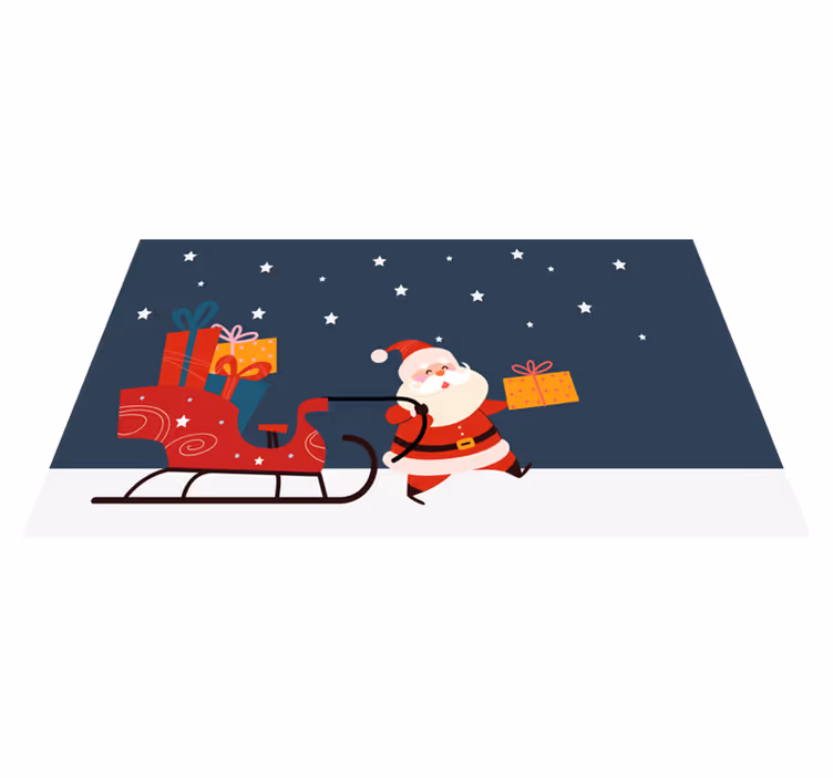 Sleigh with gifts Santa Christmas vinyl rug - TenStickers