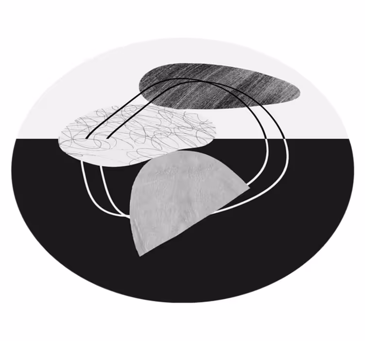 Abstract Shape Artwork minimal vinyl rug - TenStickers