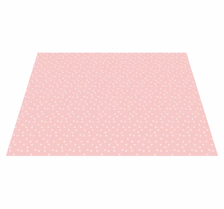 Pink with white dots teen vinyl rug - TenStickers
