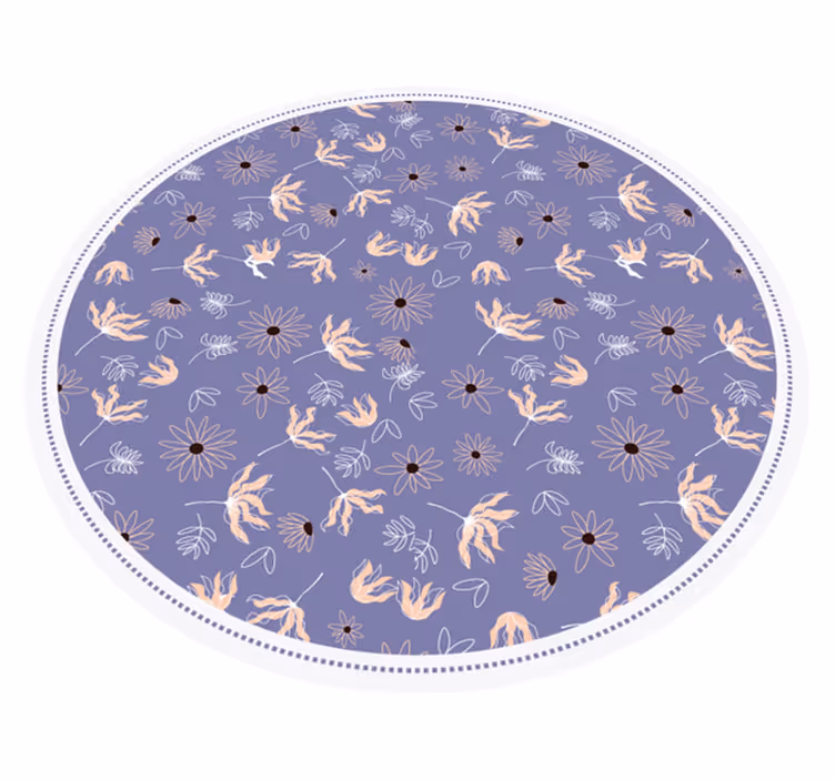 Floral vinyl rug floral purple design - TenStickers