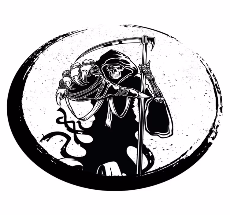 Grim Reaper Motif halloween vinyl rug - TenStickers