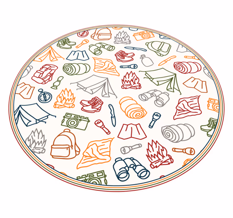 Adventure gear icons kids vinyl rug - TenStickers