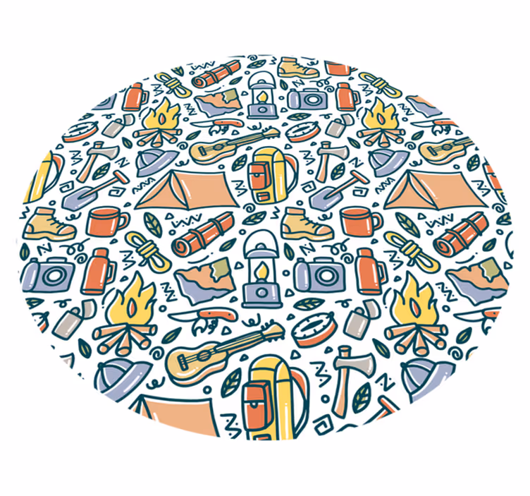 Camping Adventure Concept teen vinyl rug - TenStickers