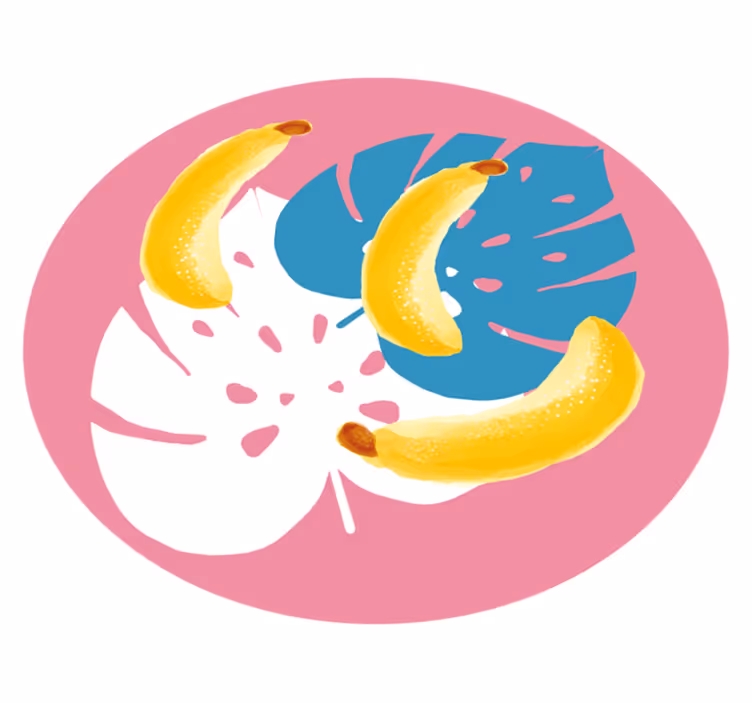 Tropical Banana Motif kitchen vinyl rug - TenStickers