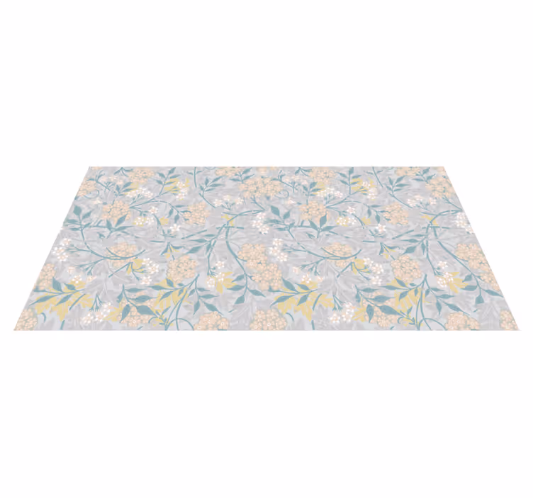 Botanical motif floral vinyl rug - TenStickers
