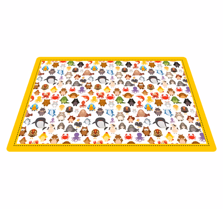 Adorable Wildlife Figures animal vinyl rug - TenStickers